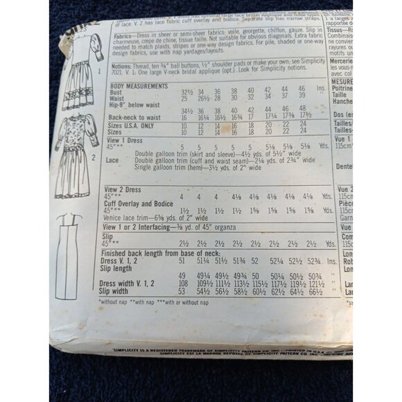 Vtg Simplicity #9052 Pullover Dress Pattern Size 14 UNCUT by Jessica McClintock - Picture 2 of 7